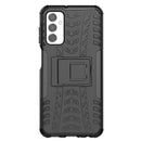For Samsung Galaxy M23 / F23 5G Tire Texture TPU + PC Phone Case with Holder(Black)