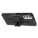 For Samsung Galaxy M23 / F23 5G Tire Texture TPU + PC Phone Case with Holder(Black)
