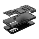 For Samsung Galaxy M23 / F23 5G Tire Texture TPU + PC Phone Case with Holder(Black)