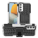 For Samsung Galaxy M23 / F23 5G Tire Texture TPU + PC Phone Case with Holder(White)