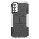 For Samsung Galaxy M23 / F23 5G Tire Texture TPU + PC Phone Case with Holder(White)