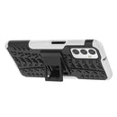 For Samsung Galaxy M23 / F23 5G Tire Texture TPU + PC Phone Case with Holder(White)