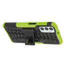 For Samsung Galaxy M23 / F23 5G Tire Texture TPU + PC Phone Case with Holder(Green)