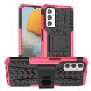 For Samsung Galaxy M23 / F23 5G Tire Texture TPU + PC Phone Case with Holder(Pink)
