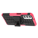 For Samsung Galaxy M23 / F23 5G Tire Texture TPU + PC Phone Case with Holder(Pink)