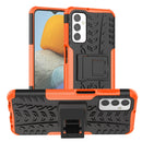 For Samsung Galaxy M23 / F23 5G Tire Texture TPU + PC Phone Case with Holder(Orange)