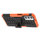 For Samsung Galaxy M23 / F23 5G Tire Texture TPU + PC Phone Case with Holder(Orange)
