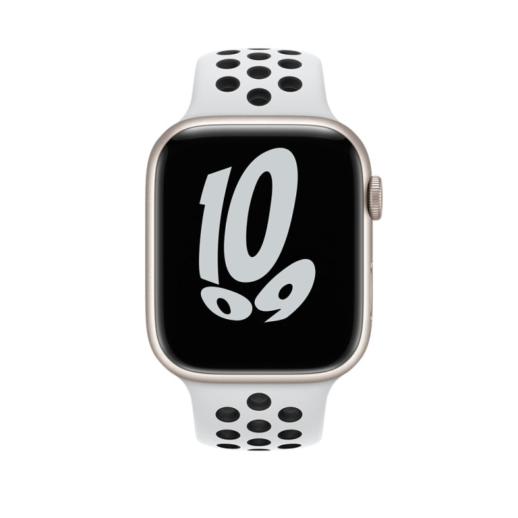 Sport Silicone Watch Band For Apple Watch Ultra 49mm / Series 8&7 45mm / SE 2&6&SE&5&4 44mm / 3&2&1 42mm(Pure Platinum/Black)