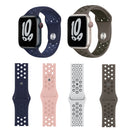 Sport Silicone Watch Band For Apple Watch Ultra 49mm / Series 8&7 45mm / SE 2&6&SE&5&4 44mm / 3&2&1 42mm(Pure Platinum/Black)