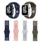 Sport Silicone Watch Band For Apple Watch Ultra 49mm / Series 8&7 45mm / SE 2&6&SE&5&4 44mm / 3&2&1 42mm(Pure Platinum/Black)