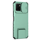 For vivo Y15s / Y15a Stereoscopic Holder Sliding Camshield Phone Case(Light Blue)