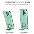 For vivo Y15s / Y15a Stereoscopic Holder Sliding Camshield Phone Case(Light Blue)