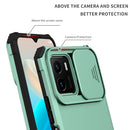 For vivo Y15s / Y15a Stereoscopic Holder Sliding Camshield Phone Case(Light Blue)