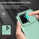 For vivo Y15s / Y15a Stereoscopic Holder Sliding Camshield Phone Case(Light Blue)