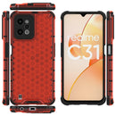 For OPPO Realme C31 4G Shockproof Honeycomb PC + TPU Protective Case(Red)