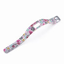 For Garmin Vivofit 4 Gloss & Color Integrated Silicone Watch Band(Stick Flower)