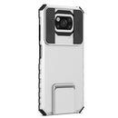 For Xiaomi Poco X3 Stereoscopic Holder Sliding Camshield Phone Case(White)