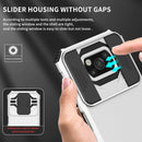 For Xiaomi Poco X3 Stereoscopic Holder Sliding Camshield Phone Case(White)