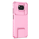 For Xiaomi Poco X3 Stereoscopic Holder Sliding Camshield Phone Case(Pink)