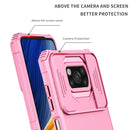 For Xiaomi Poco X3 Stereoscopic Holder Sliding Camshield Phone Case(Pink)