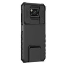For Xiaomi Poco X3 Stereoscopic Holder Sliding Camshield Phone Case(Black)