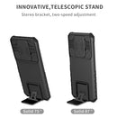 For Xiaomi Poco X3 Stereoscopic Holder Sliding Camshield Phone Case(Black)