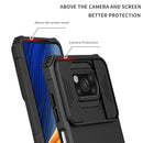 For Xiaomi Poco X3 Stereoscopic Holder Sliding Camshield Phone Case(Black)