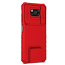 For Xiaomi Poco X3 Stereoscopic Holder Sliding Camshield Phone Case(Red)
