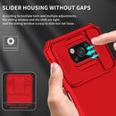 For Xiaomi Poco X3 Stereoscopic Holder Sliding Camshield Phone Case(Red)