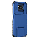 For Xiaomi Poco X3 Stereoscopic Holder Sliding Camshield Phone Case(Blue)