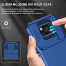 For Xiaomi Poco X3 Stereoscopic Holder Sliding Camshield Phone Case(Blue)