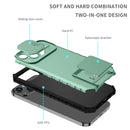 For Xiaomi Poco X3 Stereoscopic Holder Sliding Camshield Phone Case(Light Blue)