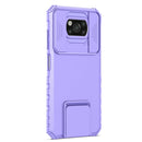For Xiaomi Poco X3 Stereoscopic Holder Sliding Camshield Phone Case(Purple)