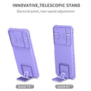 For Xiaomi Poco X3 Stereoscopic Holder Sliding Camshield Phone Case(Purple)