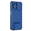 For Motorola Moto G Stylus 2021 Stereoscopic Holder Sliding Camshield Phone Case(Blue)