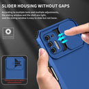 For Motorola Moto G Stylus 2021 Stereoscopic Holder Sliding Camshield Phone Case(Blue)