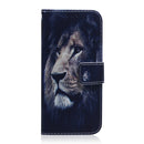 For Motorola Moto G52 Coloured Drawing Leather Phone Case(Lion)