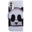 For Motorola Moto G52 Coloured Drawing Leather Phone Case(Panda)