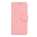 For Motorola Moto G52 Skin Feel Pure Color Flip Leather Phone Case(Pink)