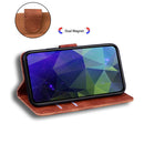 For Motorola Moto G52 Skin Feel Pure Color Flip Leather Phone Case(Brown)