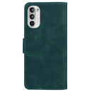 For Motorola Moto G52 Skin Feel Pure Color Flip Leather Phone Case(Green)