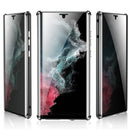 For Samsung Galaxy S22 Ultra 5G Anti-peeping Magnetic Double-sided Tempered Glass Phone Case(Black)