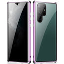 For Samsung Galaxy S22 Ultra 5G Anti-peeping Magnetic Double-sided Tempered Glass Phone Case(Purple)