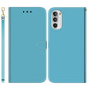 For Motorola Moto G52 Imitated Mirror Surface Horizontal Flip Leather Phone Case(Blue)