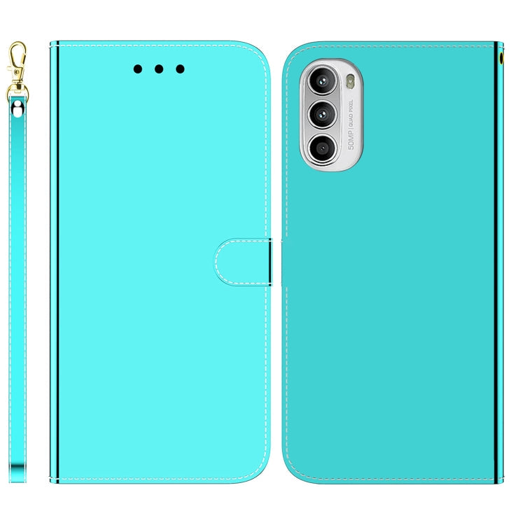 For Motorola Moto G52 Imitated Mirror Surface Horizontal Flip Leather Phone Case(Mint Green)