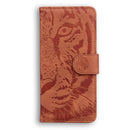 For Motorola Moto G52 Tiger Embossing Pattern Horizontal Flip Leather Phone Case(Brown)