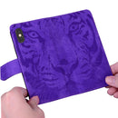 For Motorola Moto G52 Tiger Embossing Pattern Horizontal Flip Leather Phone Case(Purple)