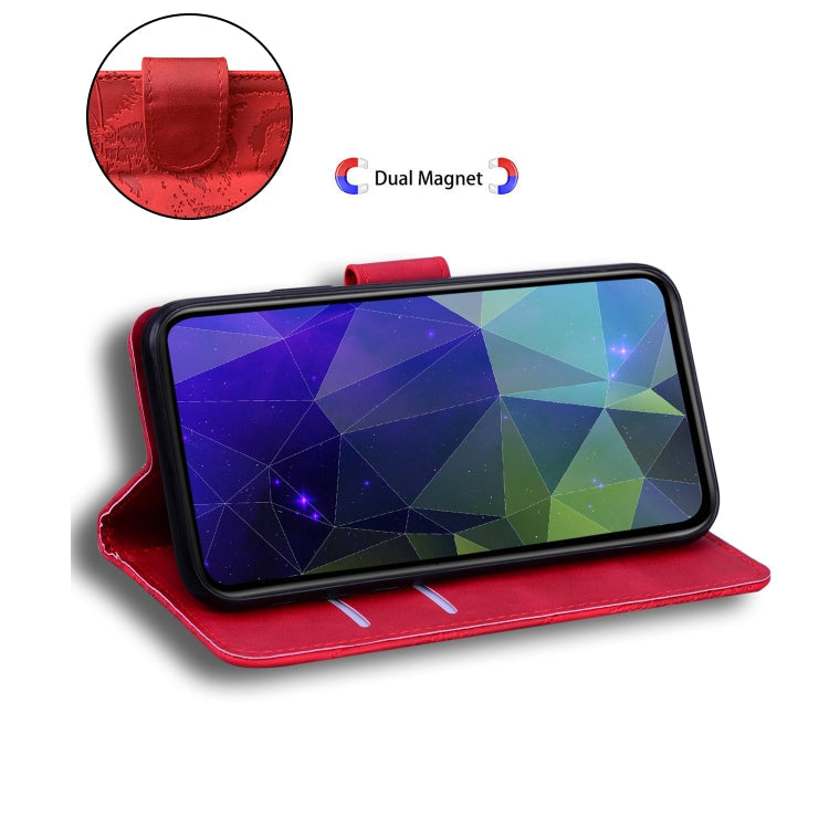 For Motorola Moto G52 Tiger Embossing Pattern Horizontal Flip Leather Phone Case(Red)