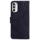 For Motorola Moto G52 Tiger Embossing Pattern Horizontal Flip Leather Phone Case(Black)