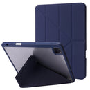 Deformation Transparent Acrylic Leather Tablet Case For iPad Pro 12.9 2021 / 2020 / 2018(Dark Blue)